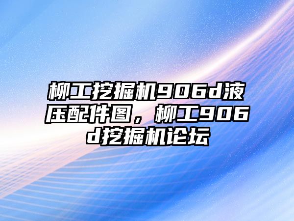 柳工挖掘機906d液壓配件圖，柳工906d挖掘機論壇