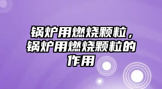 鍋爐用燃燒顆粒，鍋爐用燃燒顆粒的作用