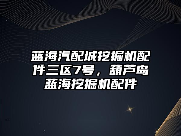 藍海汽配城挖掘機配件三區(qū)7號，葫蘆島藍海挖掘機配件