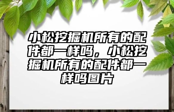 小松挖掘機所有的配件都一樣嗎，小松挖掘機所有的配件都一樣嗎圖片