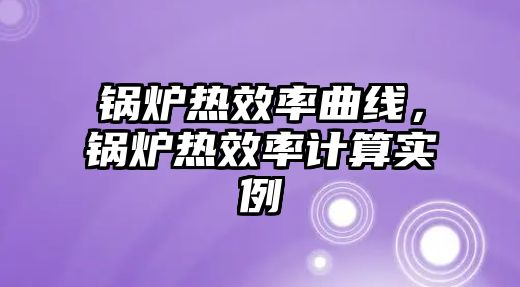 鍋爐熱效率曲線，鍋爐熱效率計算實例