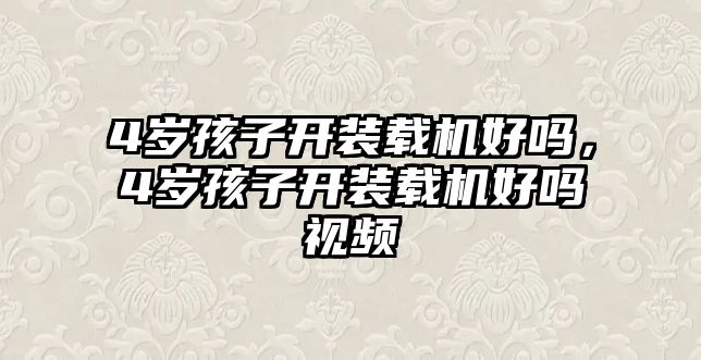 4歲孩子開裝載機(jī)好嗎，4歲孩子開裝載機(jī)好嗎視頻