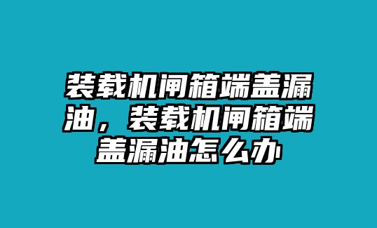 裝載機(jī)閘箱端蓋漏油，裝載機(jī)閘箱端蓋漏油怎么辦