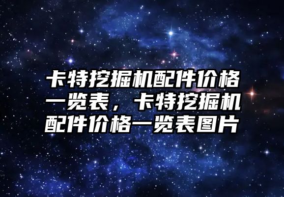 卡特挖掘機配件價格一覽表，卡特挖掘機配件價格一覽表圖片