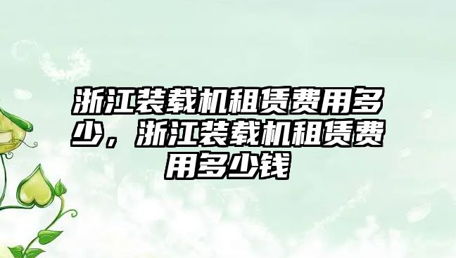 浙江裝載機租賃費用多少，浙江裝載機租賃費用多少錢