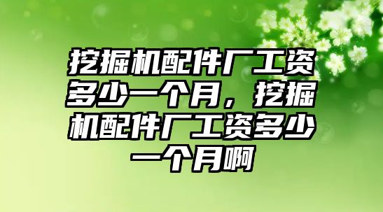 挖掘機配件廠工資多少一個月，挖掘機配件廠工資多少一個月啊