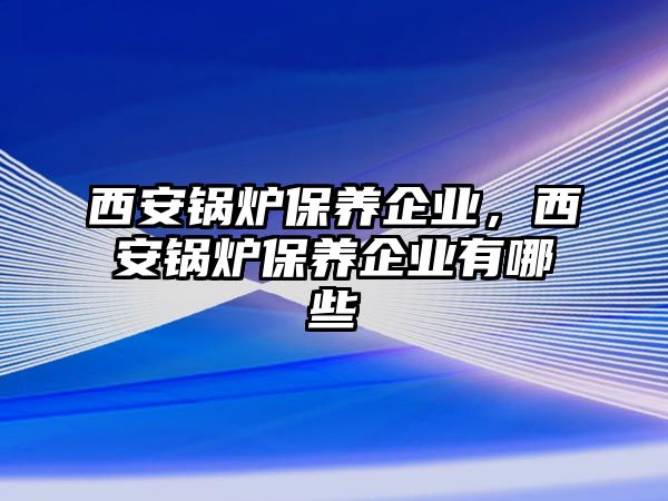 西安鍋爐保養(yǎng)企業(yè)，西安鍋爐保養(yǎng)企業(yè)有哪些