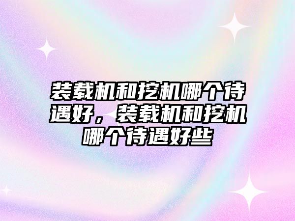 裝載機和挖機哪個待遇好，裝載機和挖機哪個待遇好些