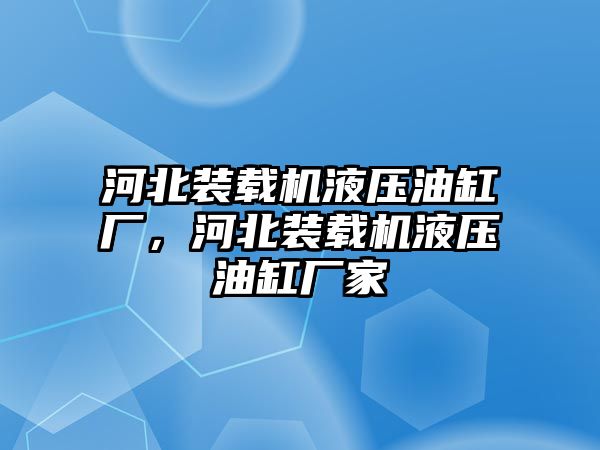 河北裝載機液壓油缸廠，河北裝載機液壓油缸廠家