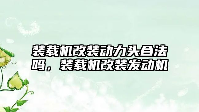 裝載機改裝動力頭合法嗎，裝載機改裝發(fā)動機