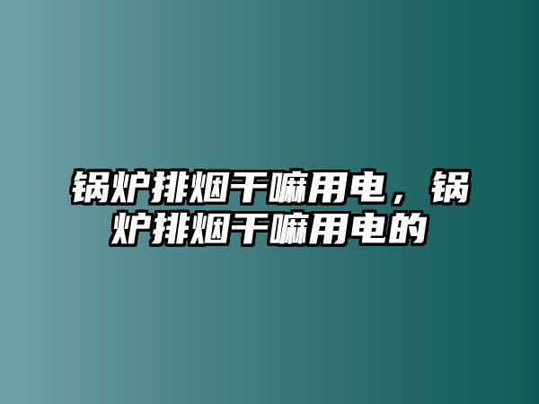 鍋爐排煙干嘛用電，鍋爐排煙干嘛用電的