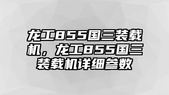 龍工855國三裝載機(jī)，龍工855國三裝載機(jī)詳細(xì)參數(shù)