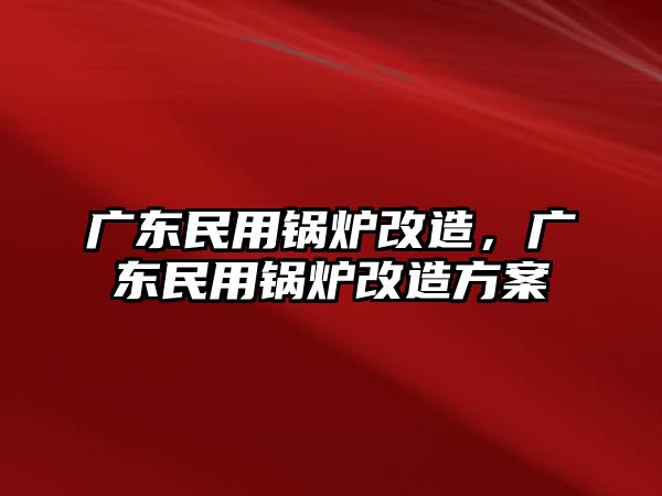 廣東民用鍋爐改造，廣東民用鍋爐改造方案