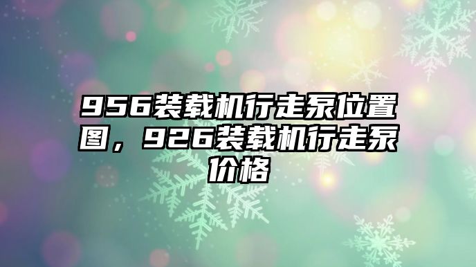 956裝載機(jī)行走泵位置圖，926裝載機(jī)行走泵價格