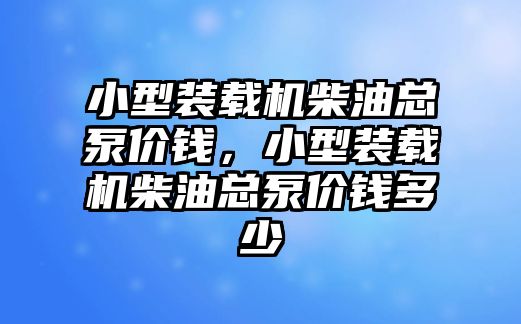 小型裝載機(jī)柴油總泵價(jià)錢，小型裝載機(jī)柴油總泵價(jià)錢多少