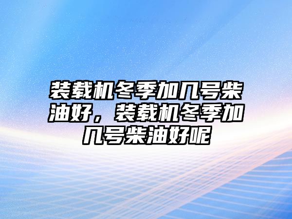 裝載機(jī)冬季加幾號(hào)柴油好，裝載機(jī)冬季加幾號(hào)柴油好呢