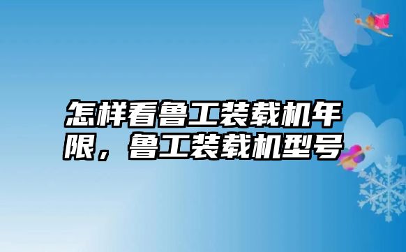 怎樣看魯工裝載機(jī)年限，魯工裝載機(jī)型號(hào)